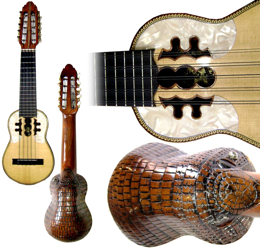 "Garcia" Concert Charango - Armadillo Carving